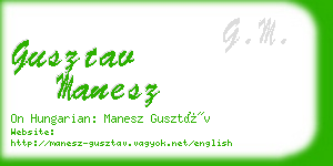 gusztav manesz business card